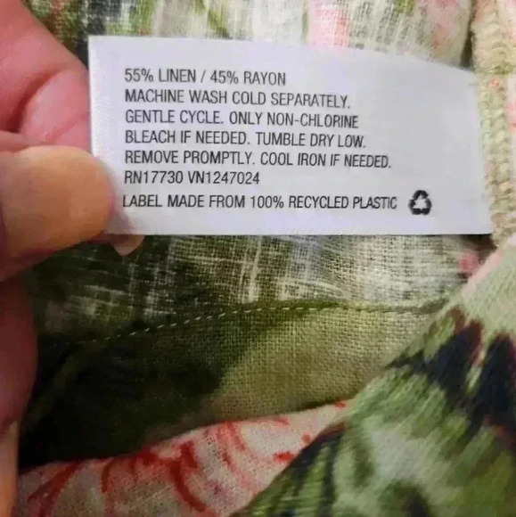 Agua Bendita For Taget Womens Green Floral Print Tropical Front Tie Top XXL - Picture 9 of 12